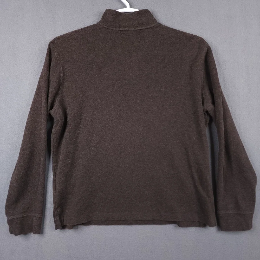 Polo Ralph Lauren Estate Rib Quarter Zip Pullover Sweater Brown Mens Medium